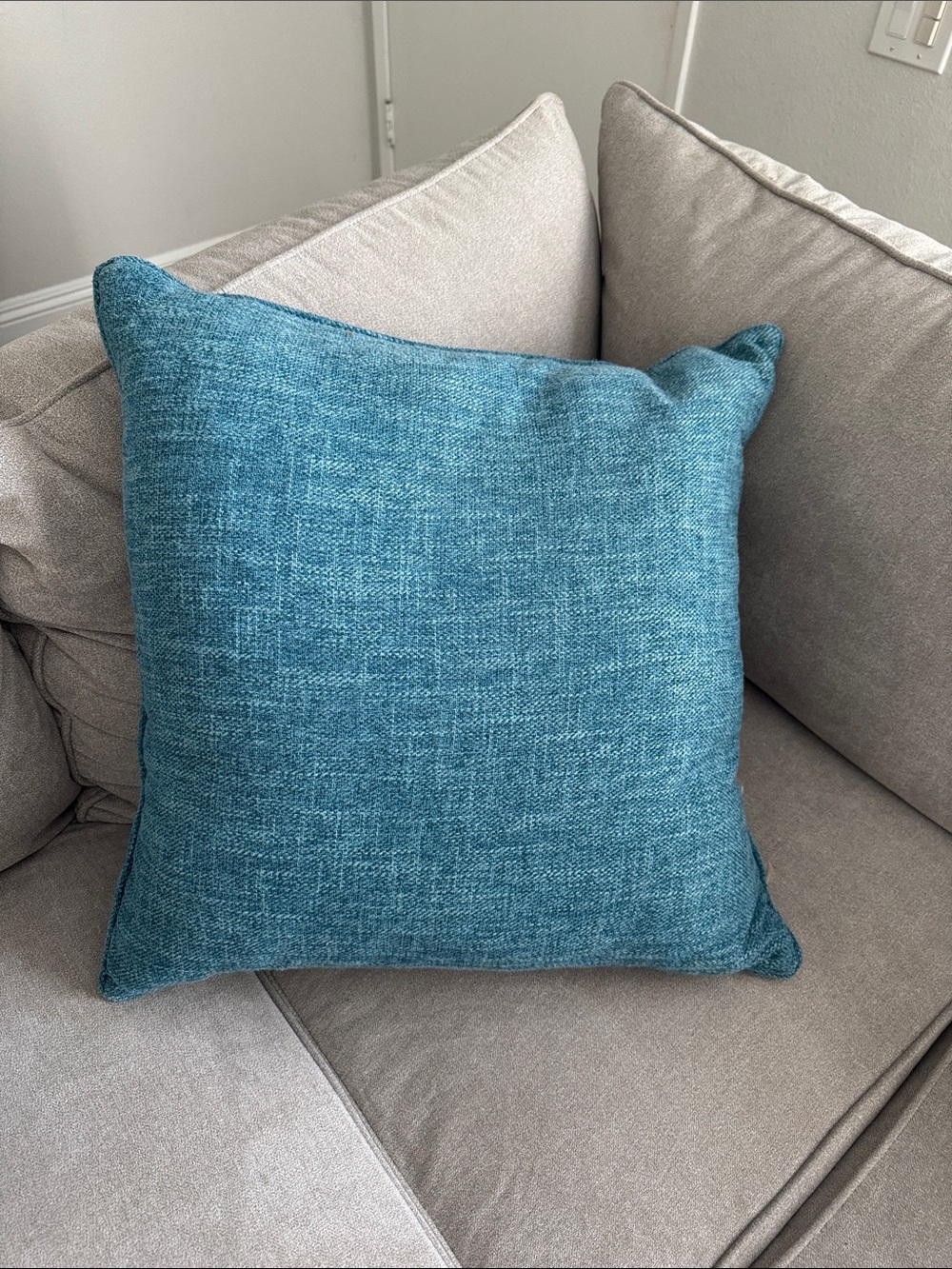 Teal Decorative Accent Pillow - Cozy Textured Throw